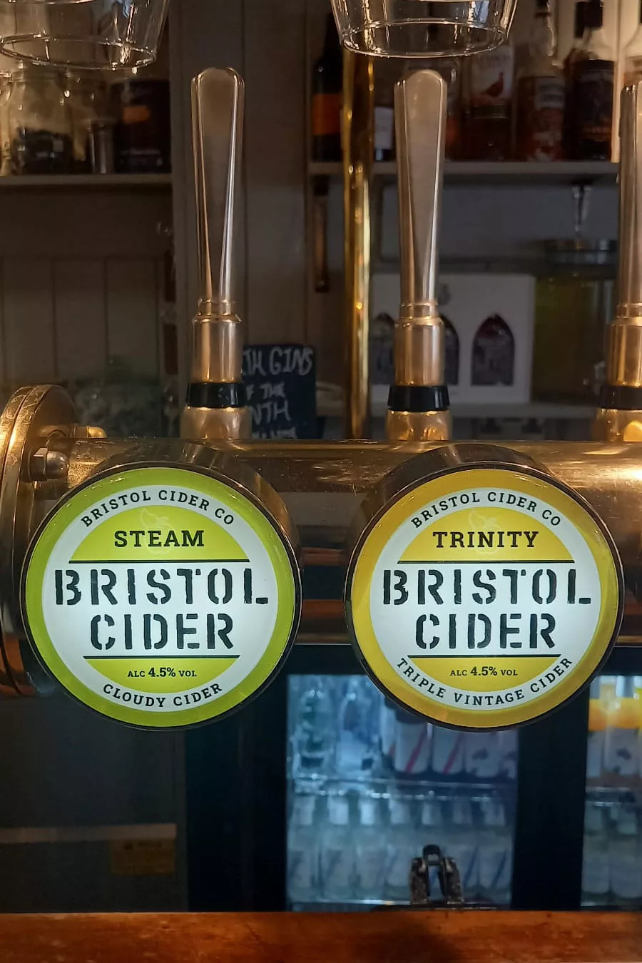 Cider taps with Bristol Cider logo